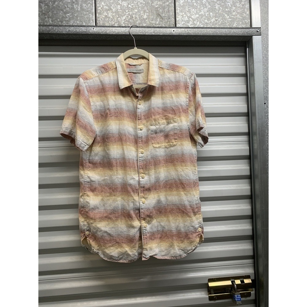 Outerknown Men's Small Yellow Blue Short  Sleeve BBQ Shirt